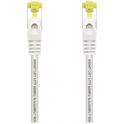 AISENS - CABLE DE RED LATIGUILLO RJ45 LSZH CAT.7 600 MHZ S/FTP PIMF AWG26, BLANCO, 0.5M en Huesoi