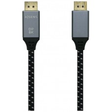 AISENS - CABLE DISPLAYPORT V1.4 8K@60HZ, DP/M-DP/M, GRIS/NEGRO, 3.0M en Huesoi