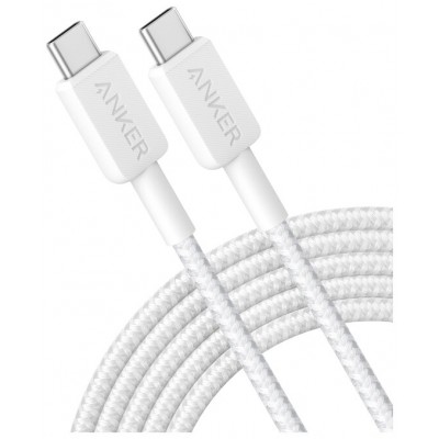 CABLE ANKER 322 USB-C TO USB-C CABLE NYLON 3M 60W WHITE en Huesoi