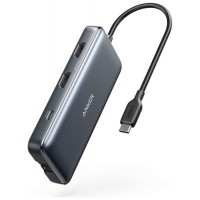 HUB USB ANKER TIPO C A 2xUSB 3.0 2xHDMI 1xSD+microSD 1xETHERNET 1xTIPO C NEGRO en Huesoi