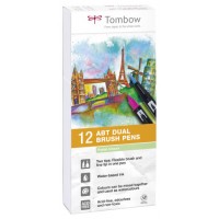 Tombow ABT-12P-2 rotulador Fino Azul, Verde, Gris, Azul claro, Verde claro, Menta, Rosa, Púrpura, Amarillo 12 pieza(s) (Espera 4 dias) en Huesoi