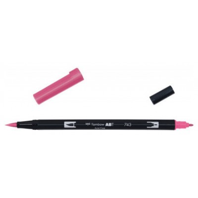 ROTULADOR DOBLE PUNTA PINCEL COLOR HOT PINK TOMBOW ABT-743 (Espera 4 dias) en Huesoi
