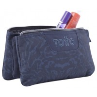 ESTUCHE ESCOLAR TRES COMPARTIMENTOS AZUL Y NEGRO GEOMETRIC - TABLERO TOTTO AC52ECO012-2210Z-3JG (Espera 4 dias) en Huesoi