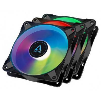 VENTILADOR 12CM ARCTIC P12 PWM A-RGB PACK 3 UNIDADES (Espera 4 dias) en Huesoi