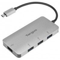 ADAPTADOR TARGUS USB-C A 4xUSB 3.0 PLATA en Huesoi