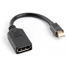 ADAPTADOR LANBERG DISPLAYPORT MINI MACHO A DISPLAYPORT HEMBRA CABLE 10 CM NEGRO en Huesoi