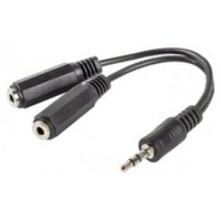 ADAPTADOR LANBERG JACK STEREO MACHO A JACK STEREO HEMBRA X2 10 CM NEGRO en Huesoi