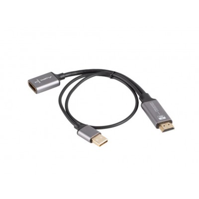 ADAPTADOR LANBERG 4K HDMI MACHO/DISPLAYPORT HEMBRA 20CM en Huesoi