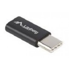 ADAPTADOR LANBERG USB 2.0 TIPO-C MACHO/MICRO-B HEMBRA NEGRO en Huesoi