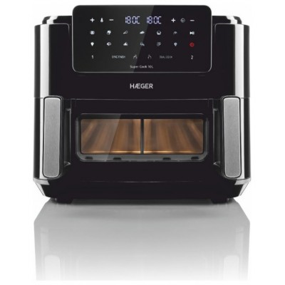 FREIDORA INTELIGENTE SUPER COOK 10L 2 CUBETAS NEGRO HAEGER (Espera 4 dias) en Huesoi