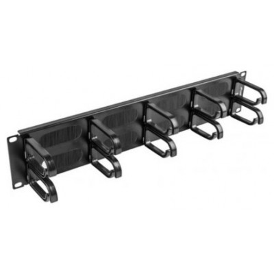 ORGANIZADOR DE CABLES LANBERG 10 ANILLOS 19" 2U TIPO B CON CEPILLO NEGRO en Huesoi