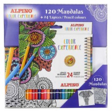 SET LIBRO 120 MANDALAS + 24 LÁPICES COLOR EXPERIENCE ALPINO AL000250 (Espera 4 dias) en Huesoi