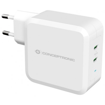 CARGADOR DE PARED QUICK CHARGE PD 2 PUERTOS USB-C en Huesoi