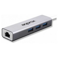 ADAPTADOR USB APPROX APPC07GHUB A 3xUSB-A 3.0 1x1Gb en Huesoi