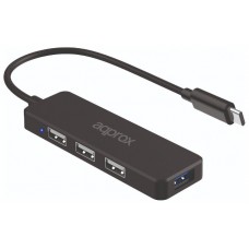 APPROX Hub USB Tipo-C 3USB 2.0 + 1Puerto USB 3.0 en Huesoi