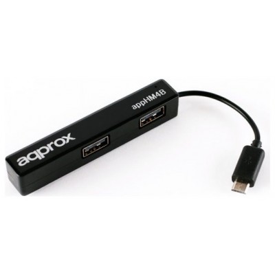 ANDROID MICRO HUB 4 PUERTOS USB NEGRO APPROX (Espera 4 dias) en Huesoi