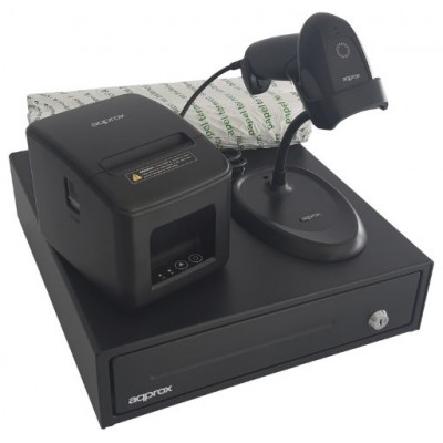 KIT TPV APPROX CAJON APPCASH33 NEGRO + SCAN APPLS11AS en Huesoi