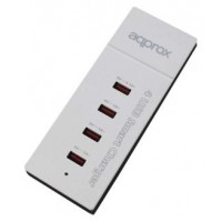 CARGADOR VIAJE/PARED 4 PUERTOS USB 1x2A + 3x1A BLANCO APPROX (Espera 4 dias) en Huesoi