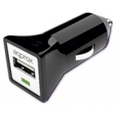 CARGADOR USB PARA COCHE 1A DESIGN NEGRO APPROX (Espera 4 dias) en Huesoi