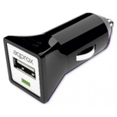 CARGADOR DE COCHE APPROX A USB 5V/1A COLOR NEGRO en Huesoi