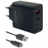 CARGADOR DE PARED APPROX APPUSBWALL45W 1xUSB-C PD en Huesoi