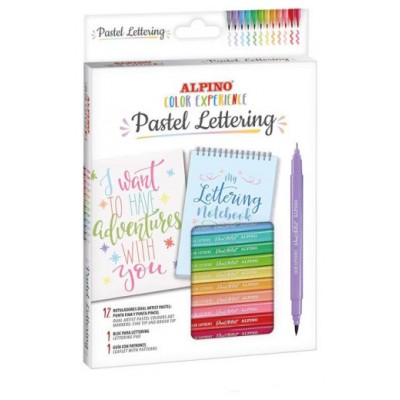 ESTUCHE 12 ROTULADORES PASTEL LETTERING KIT ALPINO AR001093 (Espera 4 dias) en Huesoi