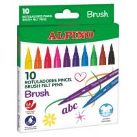 ESTUCHE 10 ROTULADORES ALPINO PUNTA PINCEL ALPINO AR001095 (Espera 4 dias) en Huesoi