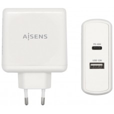 AISENS - CARGADOR 57W 1xUSB-C PD3.0 45W 1xUSB-A 5V/2.4A 12W BLANCO en Huesoi