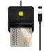 LECTOR TARJETA INTELIGENTE DNI USB-C  NEGRO AISENS en Huesoi