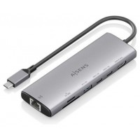 AISENS - USB-C DOCK 7 EN 1, USB-C A 1xHDMI, 1xRJ45, 1xUSB-A 10G, 2xUSB-C 10G, 1xSD, 1xMICRO SD, GRIS, 20CM en Huesoi