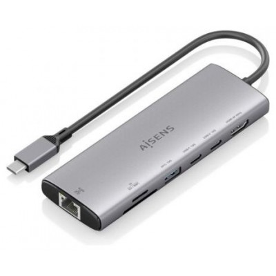 AISENS - USB-C DOCK 7 EN 1, USB-C A 1xHDMI, 1xRJ45, 1xUSB-A 10G, 2xUSB-C 10G, 1xSD, 1xMICRO SD, GRIS, 20CM en Huesoi AISENS - USB-C DOCK 7 EN 1, USB-C A 1xHDMI, 1xRJ45, 1xUSB-A 10G, 2xUSB-C 10G, 1xSD, 1xMICRO SD, GRIS, 20CM en Huesoi