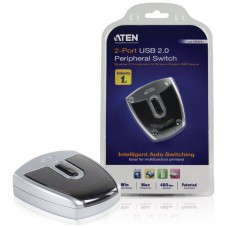 Aten 2-Port USB 2.0 Peripheral Switch 480 Mbit/s Negro, Plata (Espera 4 dias) en Huesoi