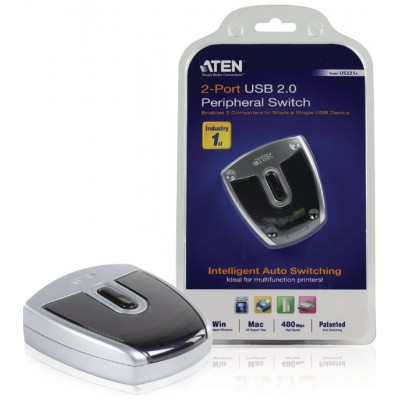 Aten 2-Port USB 2.0 Peripheral Switch 480 Mbit/s Negro, Plata (Espera 4 dias) en Huesoi