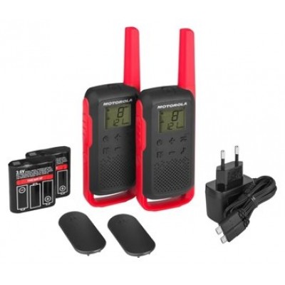 WALKIE-TALKIE MOTOROLA TLKR-T62 ROJO PACK 2 en Huesoi