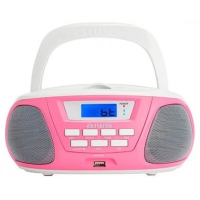 RADIO CD BLUETOOTH PORTABLE AIWA BOOMBOX BBTU-300 PINK en Huesoi