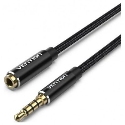CABLE AUDIO ESTEREO JACK 3.5/M JACK 3.5/H 0.50 M NEGRO VENTION (Espera 4 dias) en Huesoi