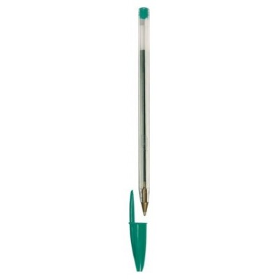 BOLIGRAFO CRISTAL CUERPO TRANSPARENTE TRAZO 0,4 MM. COLOR VERDE BIC 8373629 (MIN50) (Espera 4 dias) en Huesoi