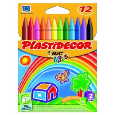 ESTUCHE 12 CERAS DE COLOR QUE NO ENSUCIAN PLASTIDECOR 8757702 (Espera 4 dias) en Huesoi