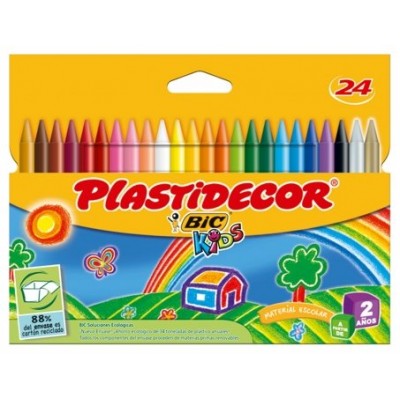 ESTUCHE 24 CERAS DE COLOR QUE NO ENSUCIAN PLASTIDECOR 9203011 (Espera 4 dias) en Huesoi