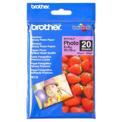 BROTHER Papel Inkjet Glossy 10x15 20h 190g/m2 en Huesoi