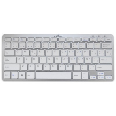 Bluestork BS-KB-MICRO/BT/SP teclado Bluetooth QWERTY Español Plata, Blanco (Espera 4 dias) en Huesoi