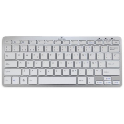 Bluestork BS-KB-MICRO/BT/SP teclado Bluetooth QWERTY Español Plata, Blanco (Espera 4 dias) en Huesoi