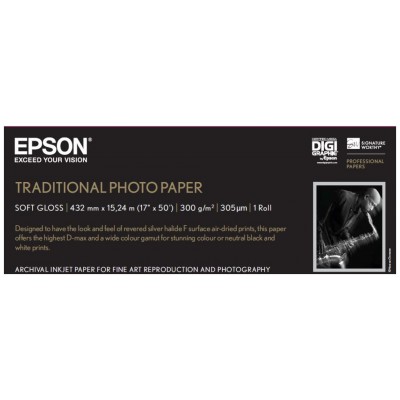 Epson GF papel Photo Traditional 17"  x 15,2m - 300 g/m2 en Huesoi