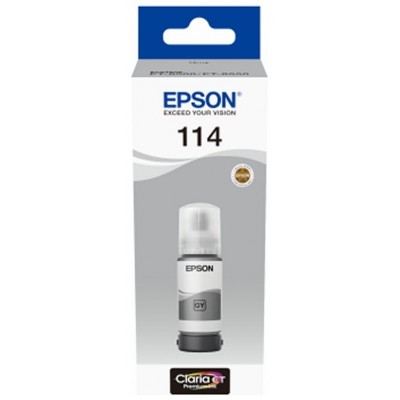Epson Botella Tinta Ecotank 114 Gris en Huesoi