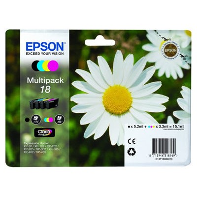 Epson Expression Home XP-102/205/305/405 MultiPack 4 Cartuchos (KCMY)(Radiofrecuencia) en Huesoi