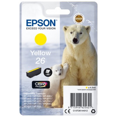 Epson Claria Premium Cartucho Amarillo 26 (Blister + Alarma acustico/Radiofrecuencia) en Huesoi