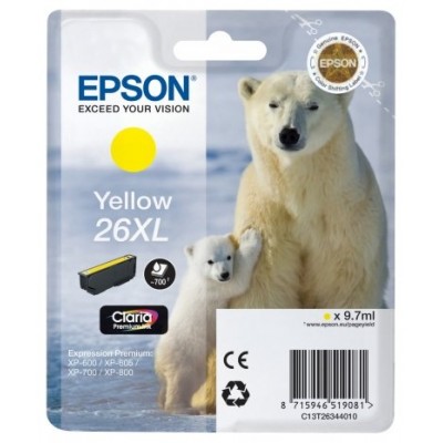 Epson Claria Premium Cartucho Amarillo 26XL Alta Capacidad Expression Premium XP-510 en Huesoi