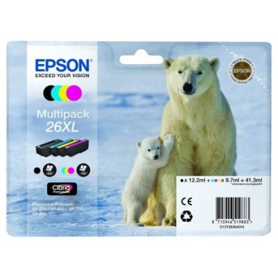 Epson Claria Premium Cartucho 26XL Alta Multipack 4 Col (Blister+ Alarma acustico/Radiofrecuencia)</ en Huesoi