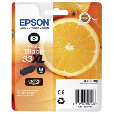 EPSON Expression Home XP-530/XP630/XP635/XP830 Cartucho Negro Foto 33XL en Huesoi