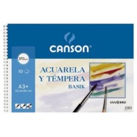 BLOC ESCOLAR BASIK 370 GR. PARA TÉMPERA Y ACUARELA  A3+ 10 HOJAS GUARRO CANSON C200400697 (Espera 4 dias) en Huesoi